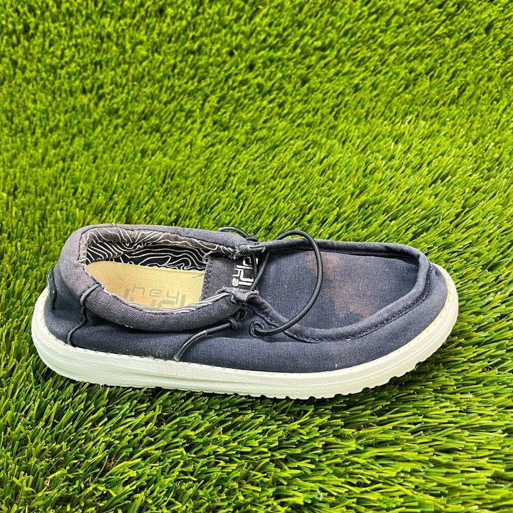 Hey Dude Wally Boys Size 12K Navy Blue Walking‎ Comfort Shoes Slip On Sneakers
